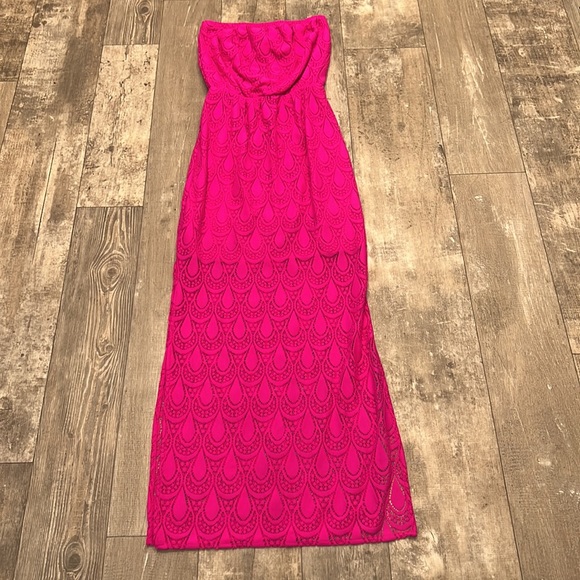 ✨HP✨ Lilly Pulitzer Hot Pink Emmett Maxi Dress Sz XS - Picture 3 of 4